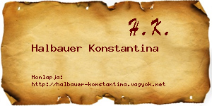 Halbauer Konstantina névjegykártya